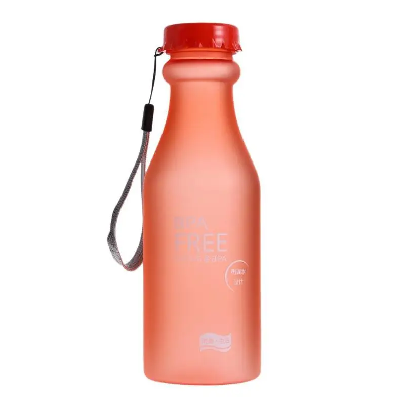550 мл матовое Спортивное бутылка для воды тусклый полированный пластиковый герметичный красочный Небьющийся Открытый Бег скалолазание кемпинг бутылка - Цвет: Коричневый