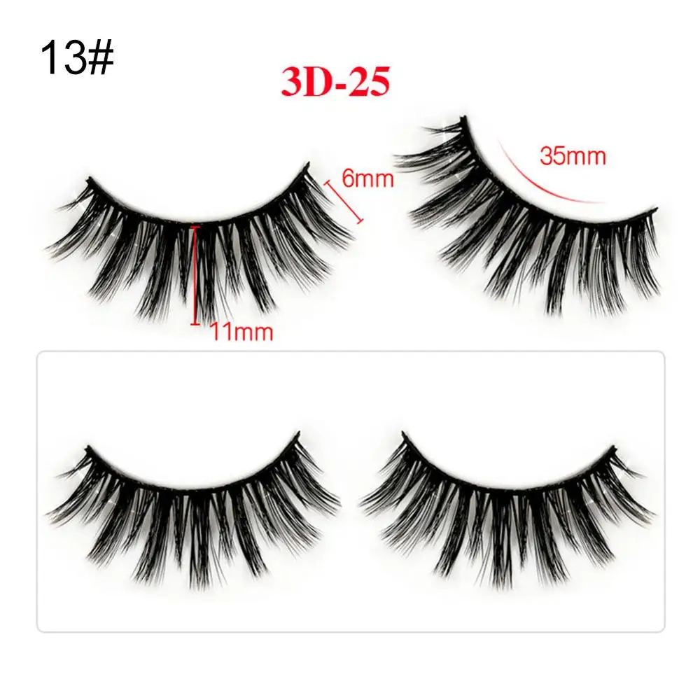 Style 13 3 пар/компл. 3D крест Толстые Накладные ресницы наращивание ресниц макияж супер натуральный длинный мнимый ресницы#288327 - Длина: Style 13