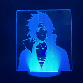 

Naruto Uchiha Sasuke 3D Light Visual LED Night lights Color Changing Remote Control LED Desk Lamp for Bedroom Kids Gift MY