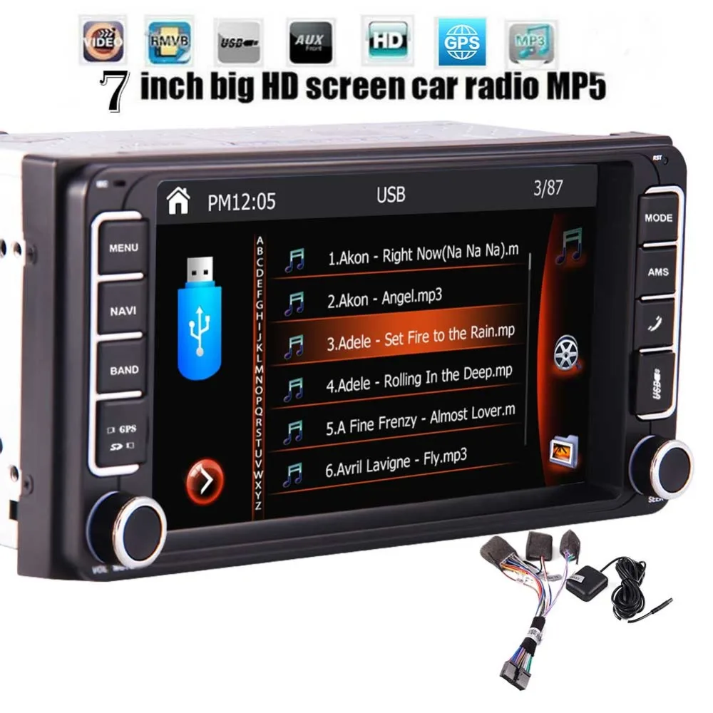 

Car Stereo 1080P FM/AM Radio Autoradio Bluetooth Head Unit no DVD 2 din GPS Navigation USB/SD/Subwoofer Rear Cam-in Car Deck Vid