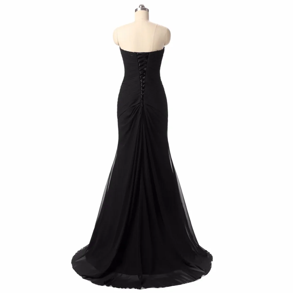 NOBLE WEISS черные вечерние платья Robe De Soiree Русалка складные аппликации на заказ на шнуровке сзади шифоновые вечерние платья для выпускного вечера