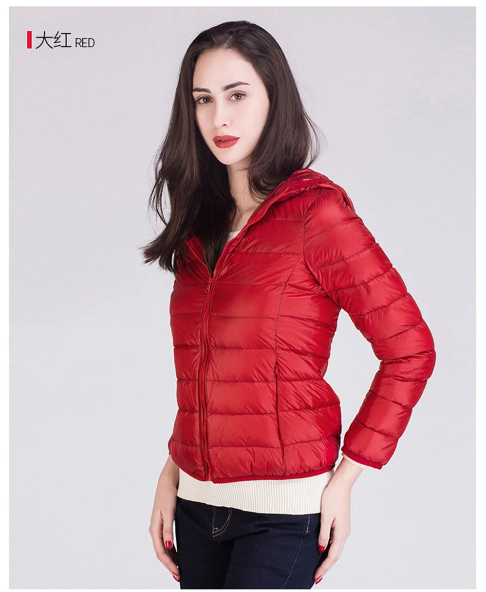 Winter Women Coat 2017 Hooded 90% White Warm Duck Down Jacket Ultralight Portable Slim Down Coat Female Winter Jackets Parkas (17)