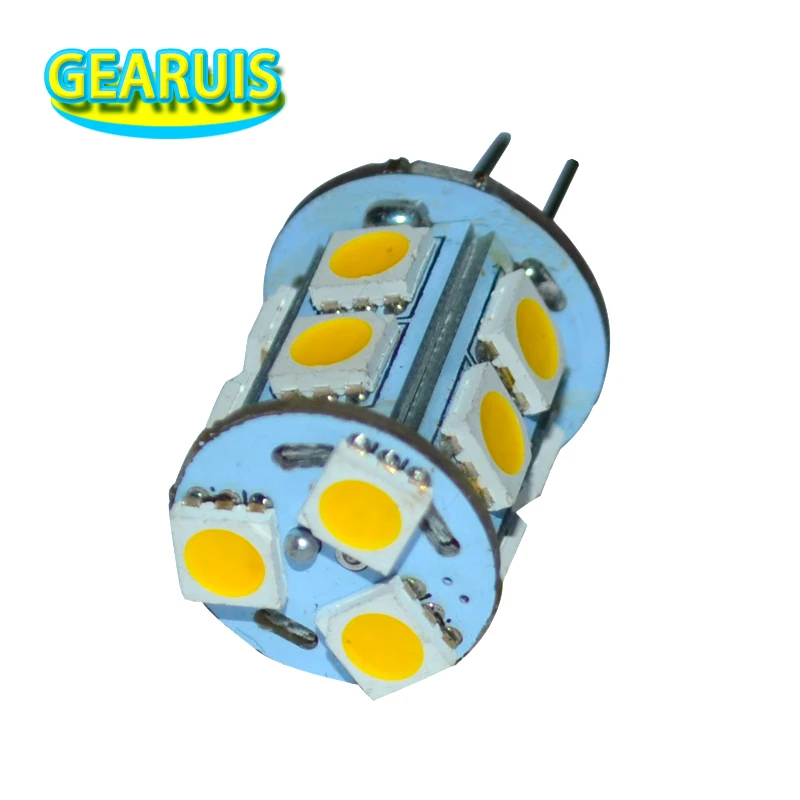 

100X High quality 12V G4 Home G4 13 SMD 5050 LED 110MA Bulb Lamp Warm White Car Cabinet Boat modern led lights living room lamps