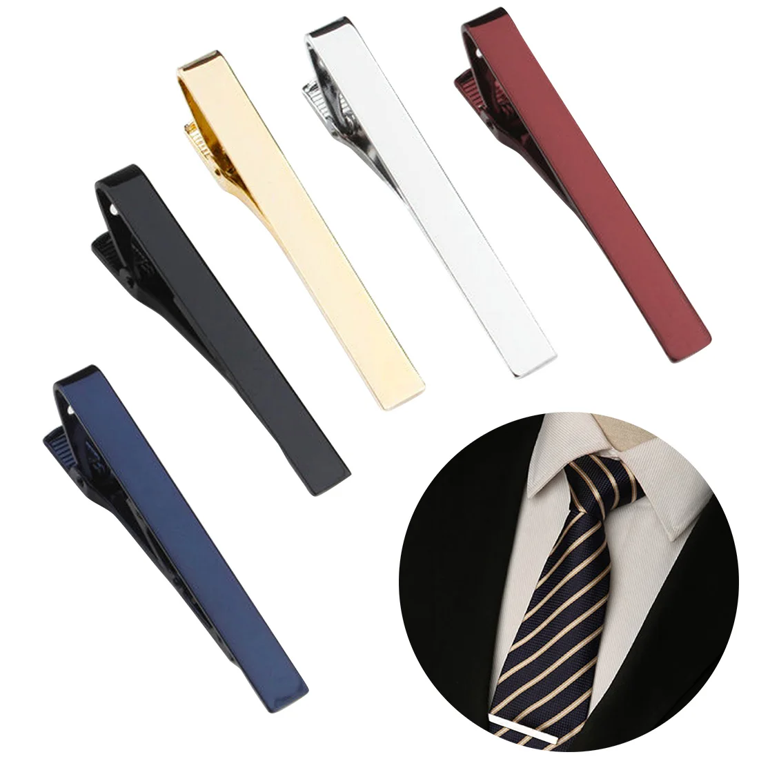 Высокое качество простой медный зажим для галстука черный, серебристый цвет золотой костюм классический матовый бар галстук Для мужчин