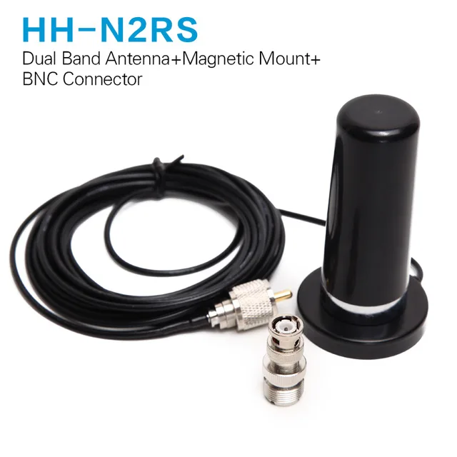 HH-N2RS портативная рация мобильное радио двухдиапазонная антенна 5 м коаксиальный кабель магнитное крепление и SMA-F SMA-M адаптер BNC Baofeng UV-5R - Цвет: Add BNC Connector