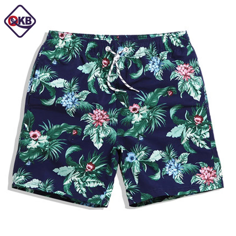 Qikerbong Men Beach Shorts Board Trunks Male Swimwear Swimsuits Bermuda