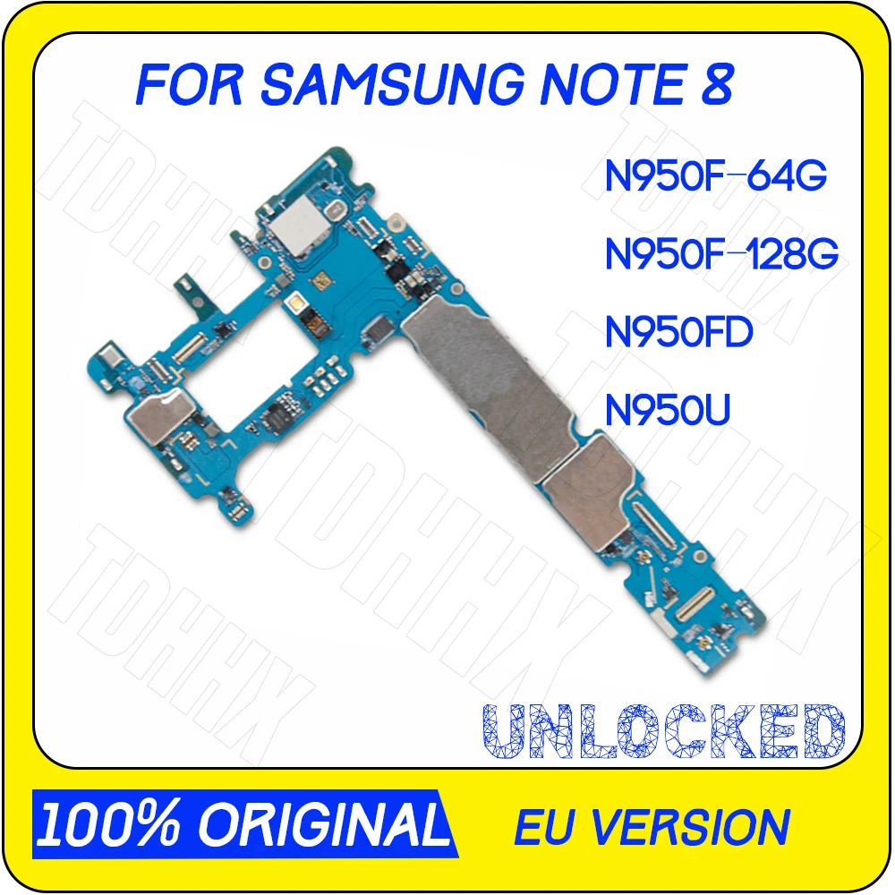 Материнская плата для samsung Note 8 N950F N950FD N950U, 64 ГБ, полная функция, протестированная материнская плата, Разблокировка для SM-N950F, материнская плата