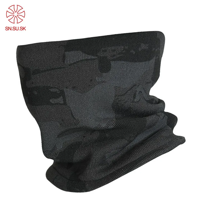 

2019 Winter Knitted Face Mask Outdoor Sport Men Double-deck Polar Fleece Windproof Warm Neck Ski Bicycle Camouflage Loop Scarf