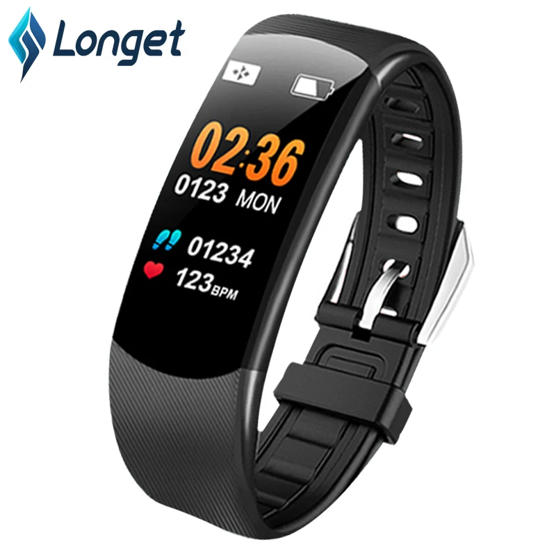 

Longet Smart Wristband C5 Bluetooth Heart Rate Monitor Fitness Tracker Color Screen Sport Smart Bracelet Men Watch for iOS