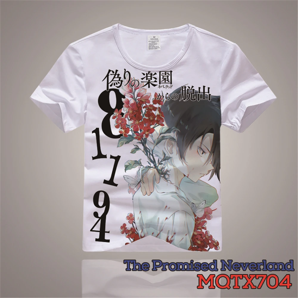 

The Promised Neverland Emma T-Shirt O-Neck Cartoon 3D Printing Short Sleeve Summer Cosplay Tops Women Clothing girl kawaii Tees