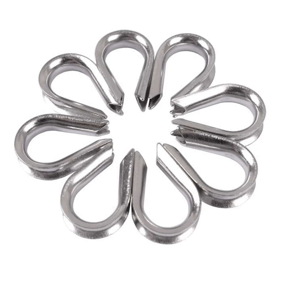 4 x Stainless Steel - 3mm Wire rope loop Rope Thimbles