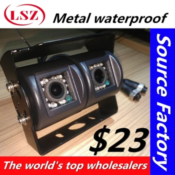 

Double lens front and rear view square car monitor probe metal shell infrared night vision HD pixel 1-15 meter support truck tru