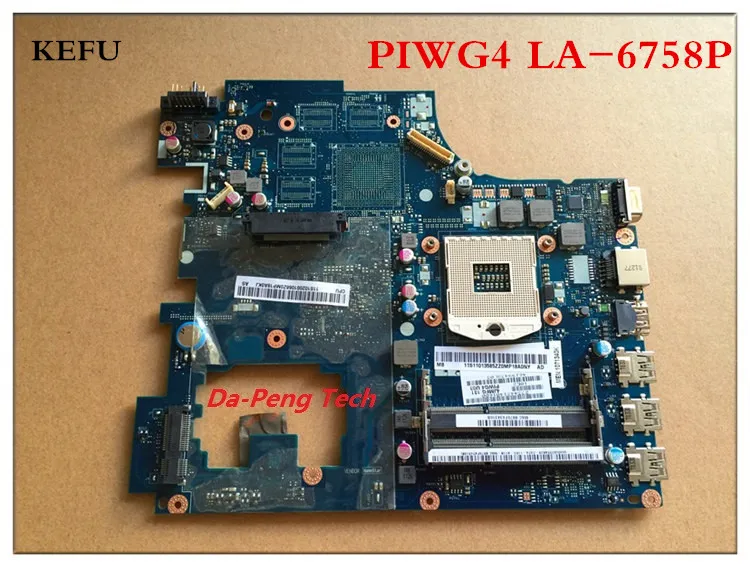 

KEFU Free Shipping Original PIWG4 LA-6758P main board For Lenovo G770 Y770 Notebook Motherboard without graphics card chips