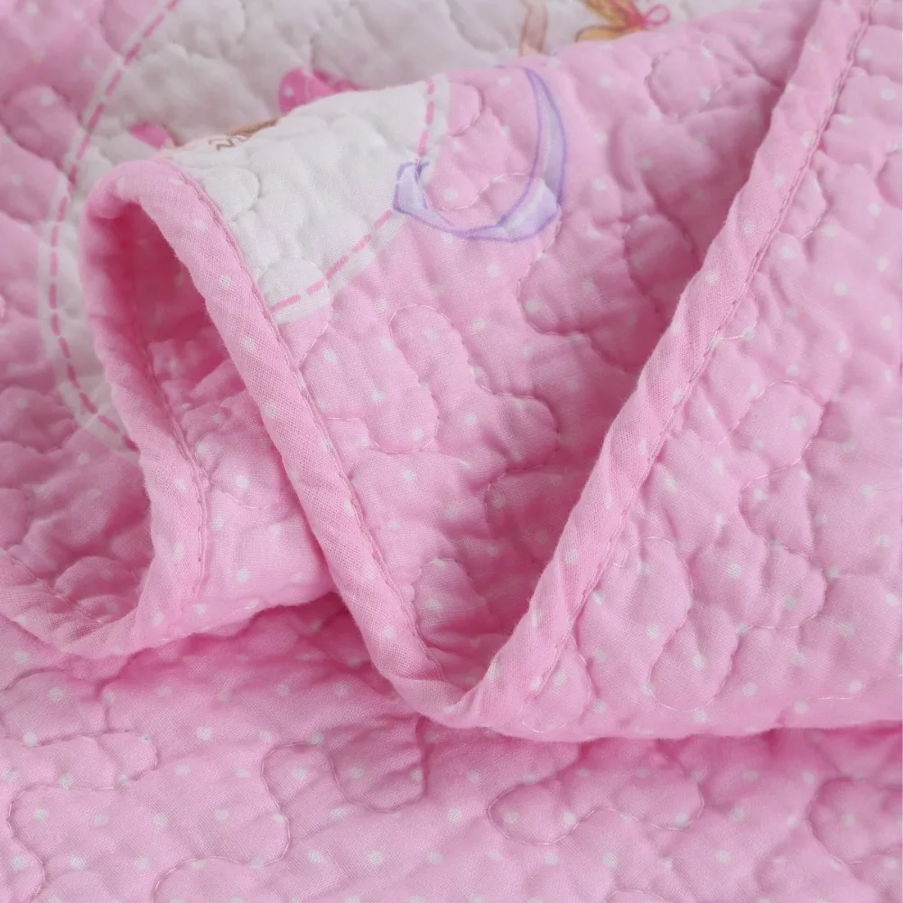 CHAUSUB, розовое детское одеяло, комплект из 2 предметов/3 шт., хлопковые стеганые одеяла, покрывала, простыни, наволочка, постельное белье для девочек