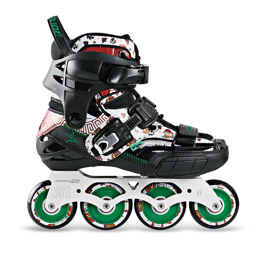 2018 محدودة POWERSLIDE S4 المهنية سباق التعرج التزلج على الجليد الأسطوانة الكبار أحذية التزلج انزلاق الشحن Patines حذاء تزلج بعجلات Japy