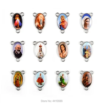 

Color Catholic Rosary Center Jesus Mary Jude Guadalupe 3 Holes Religious Accessory