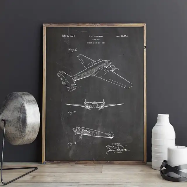 Online Shop Electra Airplane Patent Plane Artwork Aviation Wall
