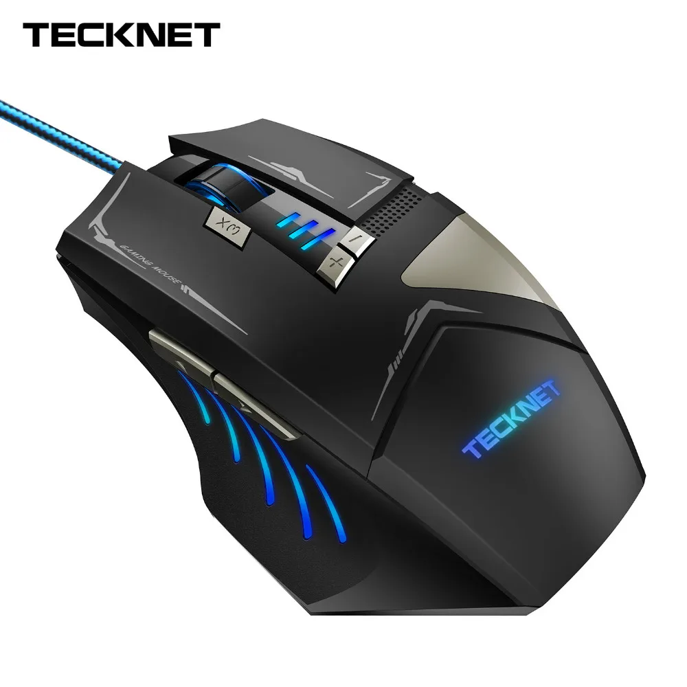 TeckNet игровой Мышь профессиональные Программируемый USB проводная оптическая