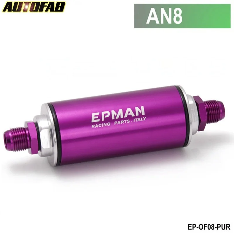 Гоночный готовый встроенный топливный фильтр AN6/AN8/AN10/OD = 8,6 с 100 микрон элемент AF-OF-FS - Цвет: AN8 Purple