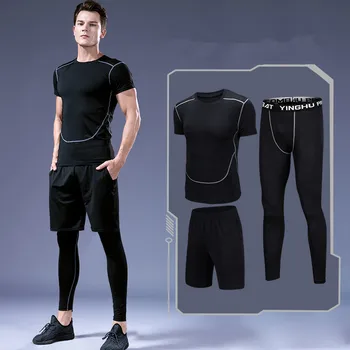 

3Pcs/Set Men's Sport Suits Quick Dry Running sets Clothes Sports Joggers Training Gym Fitness Tracksuits Sportsware Suit