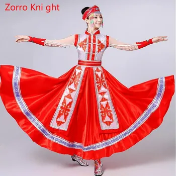 

Dancing Outfit 2018 Mongolian Costumes Ethnic Mongolian Clothing Mongolian Robes New Adult Modern Mongolian Dance Costumes