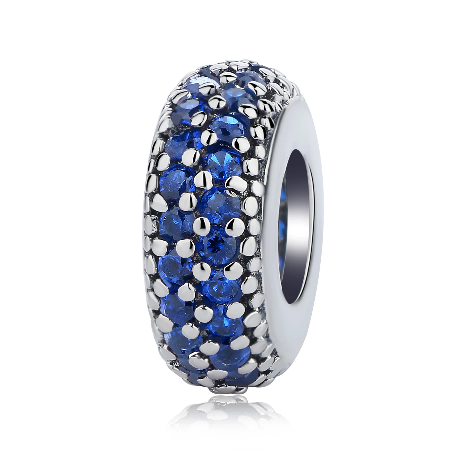 blue Аутентичные серебряные бусины 925 пробы вдохновляющие прозрачные CZ бусины из циркония DIY Подвески подходят к оригинальным браслетам Pandora ювелирные изделия - Цвет: blue