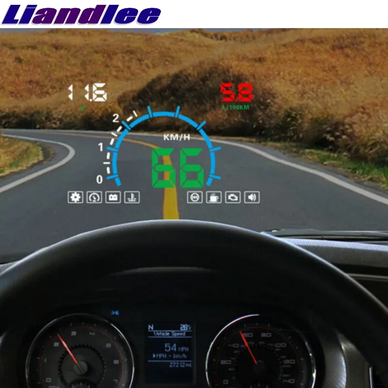Цифровой спидометр Liandlee HUD дисплей OBD2 для TOYOTA isis Land Cruiser LC100 LC200 J100 J200 большой
