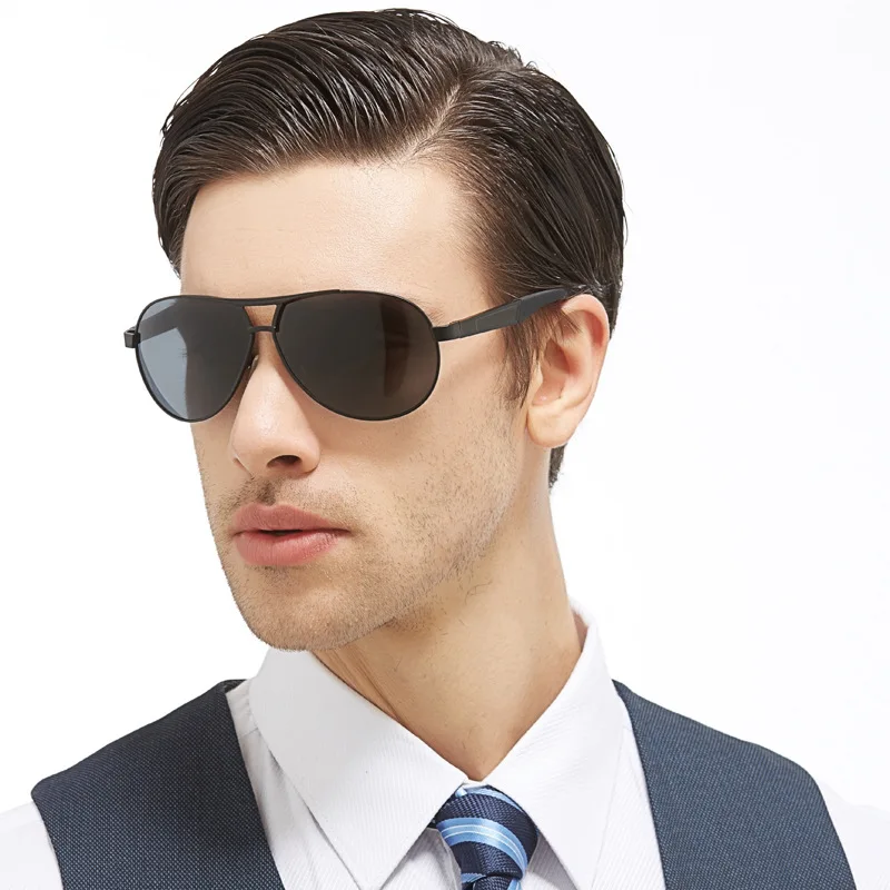 AORON, мужские поляризованные солнцезащитные очки, мужские, для вождения, HD, очки, зеркальные, поляризационные, солнцезащитные очки, металлическая оправа, oculos de sol masculino, UV400