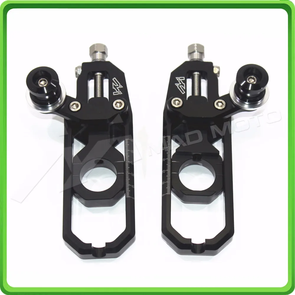 Motorcycle Chain Tensioner Adjuster with spool fit for Suzuki GSXR 600 GSX-R 750 2011 2012 2013 2014 2015 2016 Black (8)