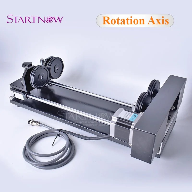 

Rotation Axis Rotary Engraving Attachment With Wheels Rollers Stepper Motors For CO2 CNC Laser Engraving Cutting Machine Model A