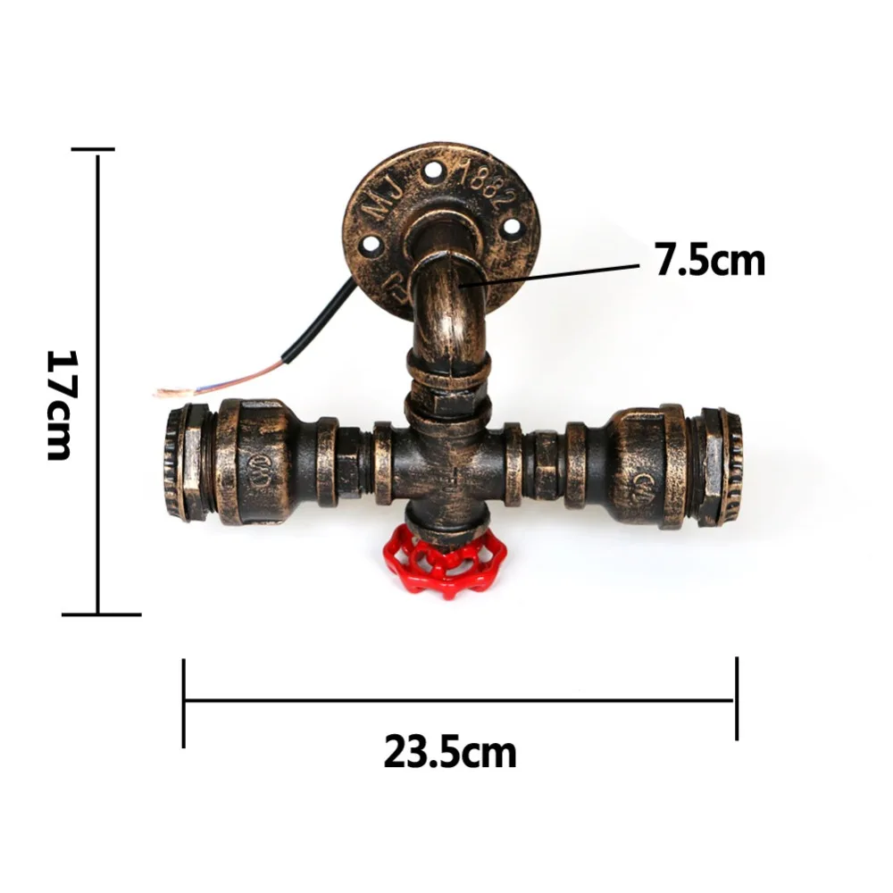 Винтажная Ретро водопроводная труба Лофт из кованого железа промышленный настенный светильник бра шкив лампы E27 Edison подвесной светильник Домашний Светильник