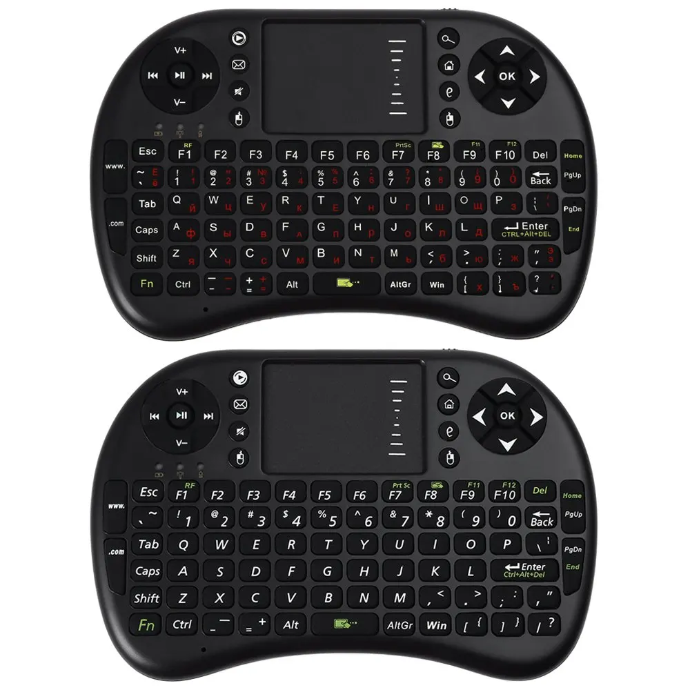 Русский Английский Версия 2.4 ГГц Беспроводной QWERTY клавиатура TouchPad Air Мышь Fly