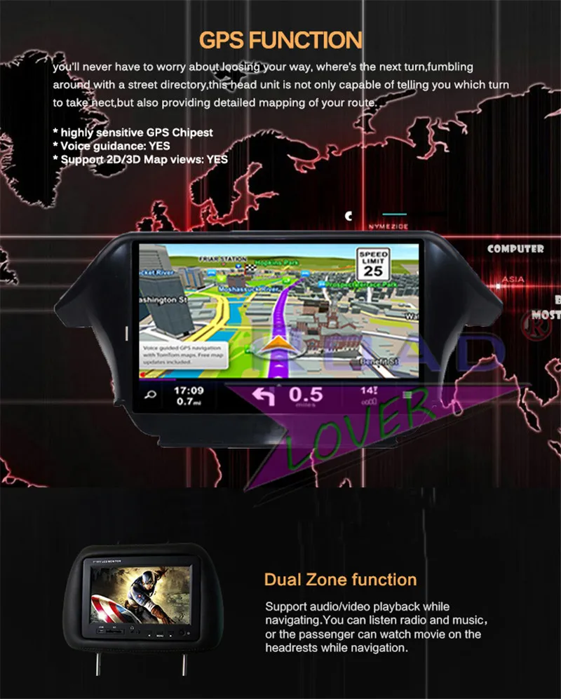 radio car 2 din For Honda Odyssey 2014