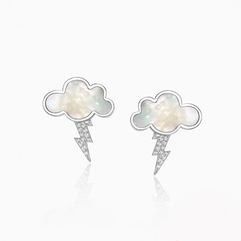 Новые Облака гром медные серьги-гвоздики 925 Серебряные иглы Высокое качество персонализированные женские очаровательные серьги хорошее ювелирное изделие подарки