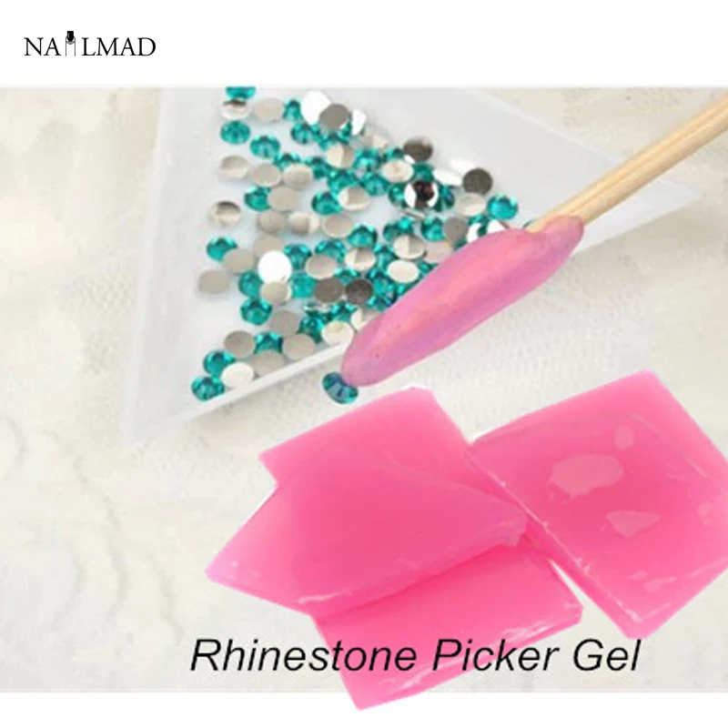 2pcs Nail Art Rhinestone Picker Gel Cube Gel Gem Picker Nail Dotting