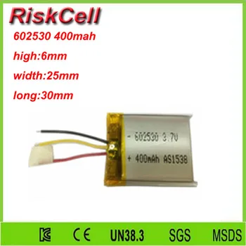 

Free shipping 3.7V 400mah 602530 Lithium Polymer Li-Po Rechargeable Battery For Mp3 MP4 MP5 GPS PSP mobile Pocket PC e-books