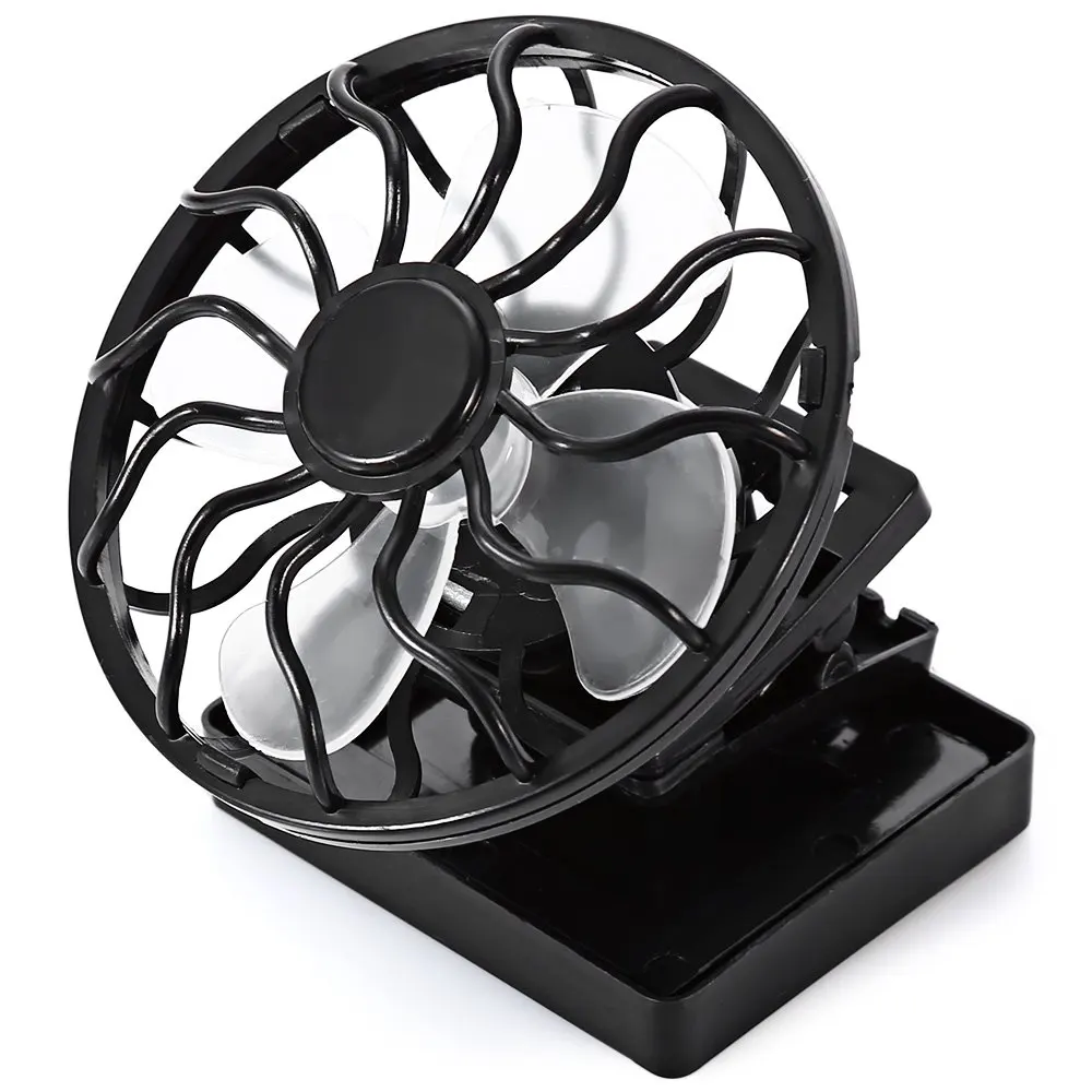 New Mini Clip on Solar Powered Fan Panel Black Cell Fan Cooler for
