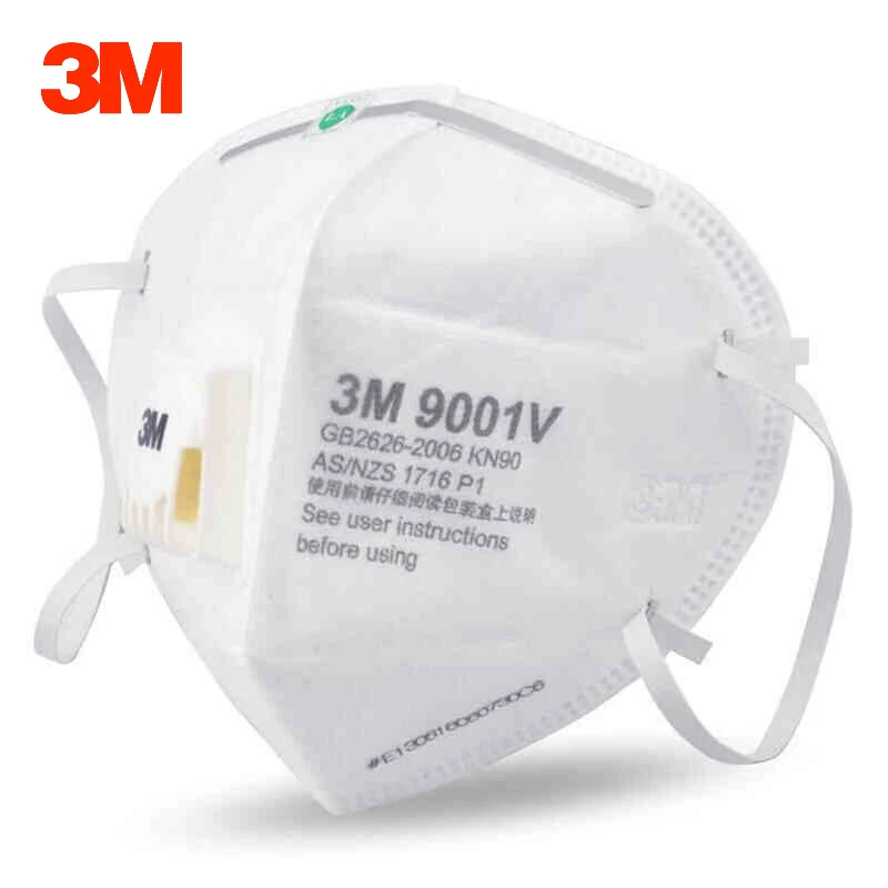 

3M 9001V 9002V Dust Mask PM 2.5 Anti-fog Particulate Respirator Anti influenza Breathing valve Adult KN90 Safety Masks 25pcs/lot