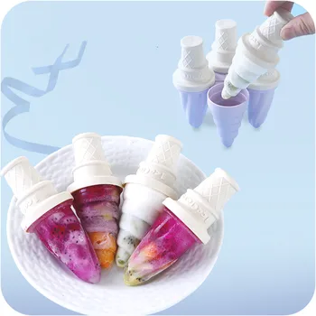 

4 Cell DIY Creative Ice Mold Ice Box Popsicle Mold Summer Stick Children Ice Cream Tool Cooking Tools 4 Color Fast Shipping