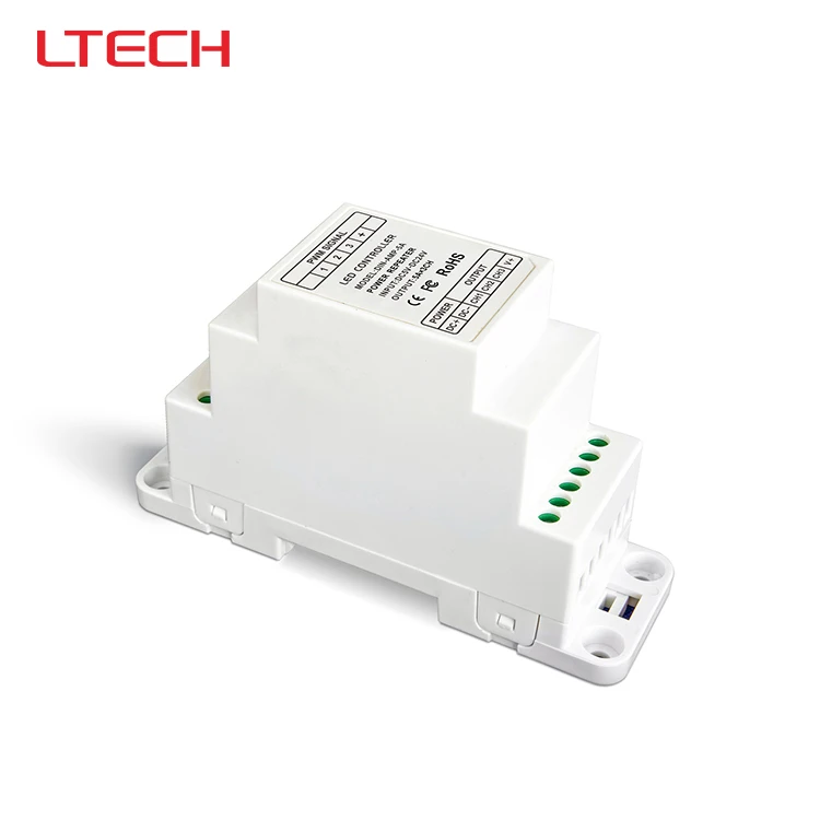 

DIN-AMP-5A Led CV Power Repeater(amplifier),(DIN rail/Screw dual-use);DC5-24V input;5A*3CH output