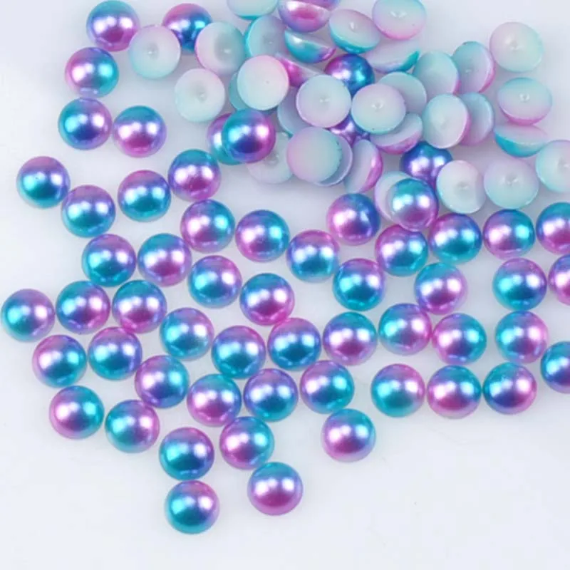 

3000Pcs Blue and Purple Half Round Pearl Flatback cabochons beads for Scrapbook Craft 3mm ABS YKL0525-3