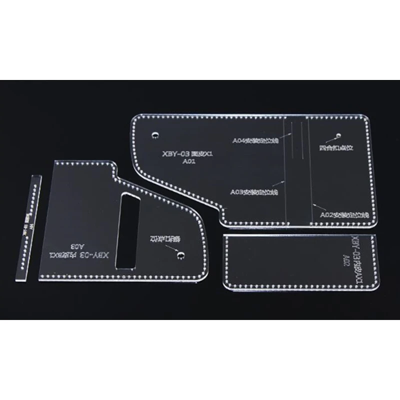 1pc Acrylic Template Pattern for Key Chain Case Holder Soft Leather Craft Template DIY Stencil Sewing Pattern 7*11*2cm