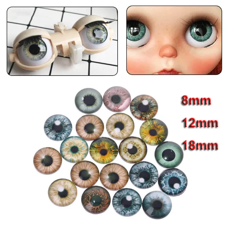 Glass Creature Eyes Realistic Green Doll Eyeball 12mm Set 