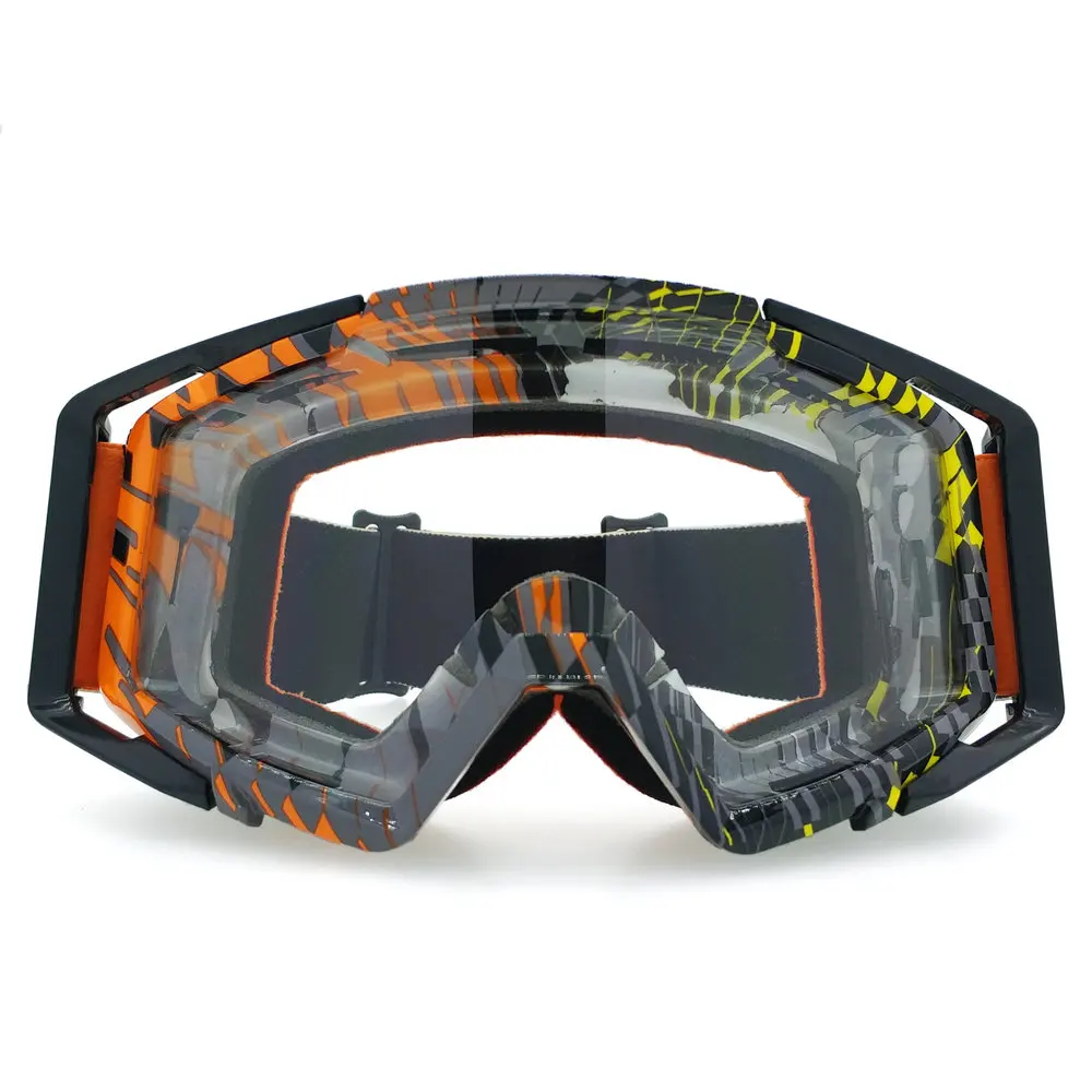 Новые очки для мотокросса UV400 мотоциклетные велосипедные очки шлем MX мотокросса мотоцикл беговые гибкие Gafas - Цвет: Clear Lenses