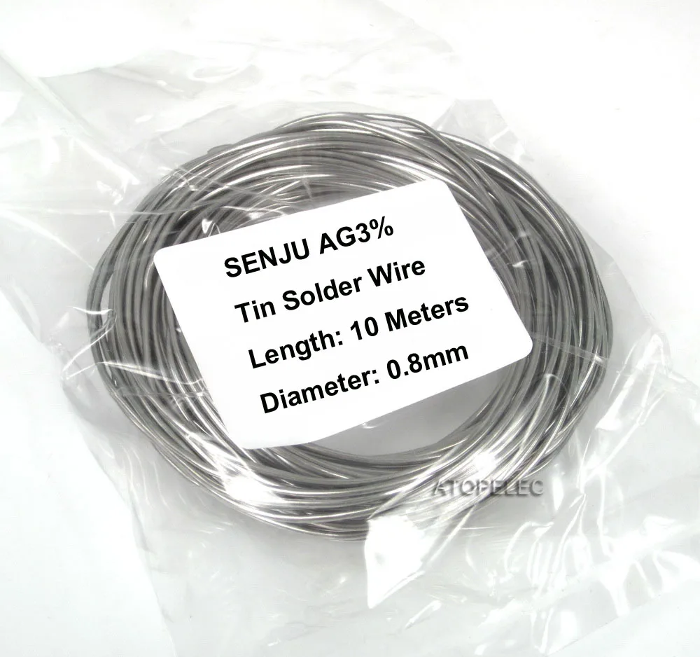 10M SENJU M705 OD 0.8mm Silver Tin Solder Wire Ag3 Lead Freewire 10mleadfree solder wire10m