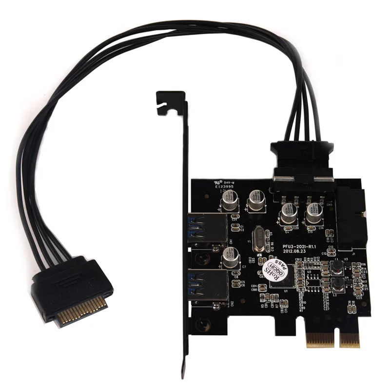 PCIE TO 2 Port USB 3.0 PCI-e Internal 20Pin Adapter PCI Express 5.0Gbps 19Pin FL1100 chipset support WIN10 WIN8 MAC OS