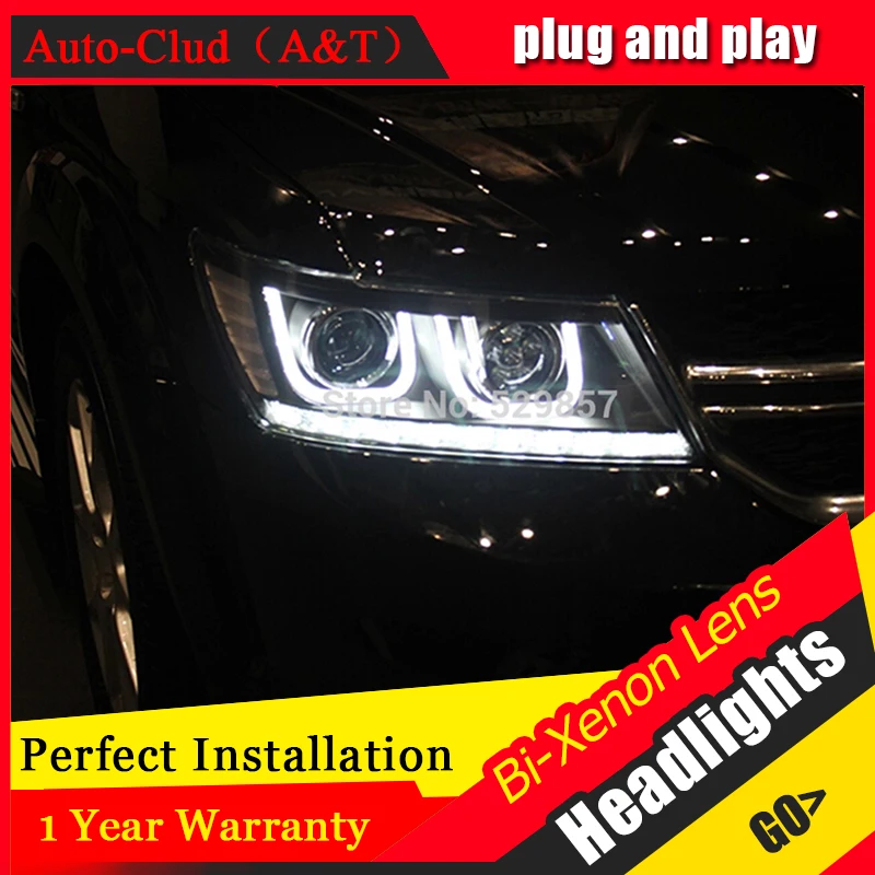 Car Styling FREEMONT LED Head Lamp for FIAT FREEMONT 2009 2014 LED Headlight angel eye headlight
