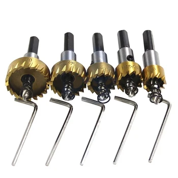 

5pcs HSS Hole Saw Drill Bits Set Stainless Steel Metal Alloy Tip Drill Bit Cutter Tool for Wood Metal 16/18.5/20/25/30mm
