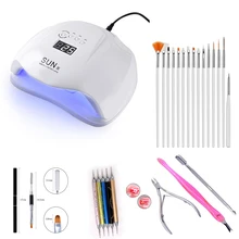 Лак для ногтей костюм SUNX 54 Вт Сушилка для ногтей Светодиодная УФ-лампа для ногтей Гель-лак леча светильник с нижней 30 s/60 s таймер лампа для ЖК-дисплея для лака для ногтей, сушилка