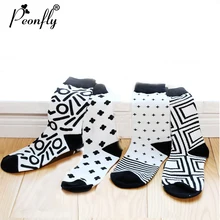 PEONFLY Новые Классические черные белые носки Модные женские повседневные сетчатые женские носки милые хлопковые носки для девочек